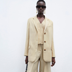 Woman wearing tailoring from Cos